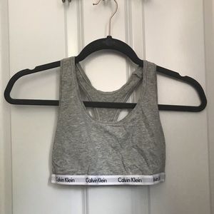 Calvin Klein Grey Cotton Bralette